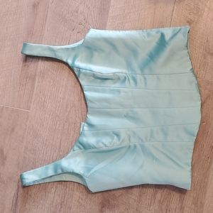 Nicole by Nicole Miller Mint Green Satin Corset Tank Top